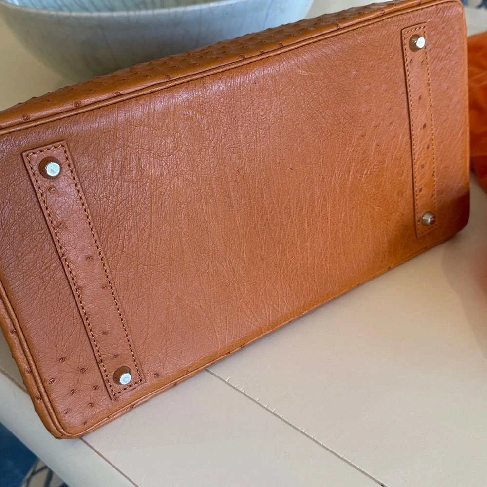 Custom Made Ostrich ‘Luxury Birkin’ 35 style bag - Picture 13 of 17